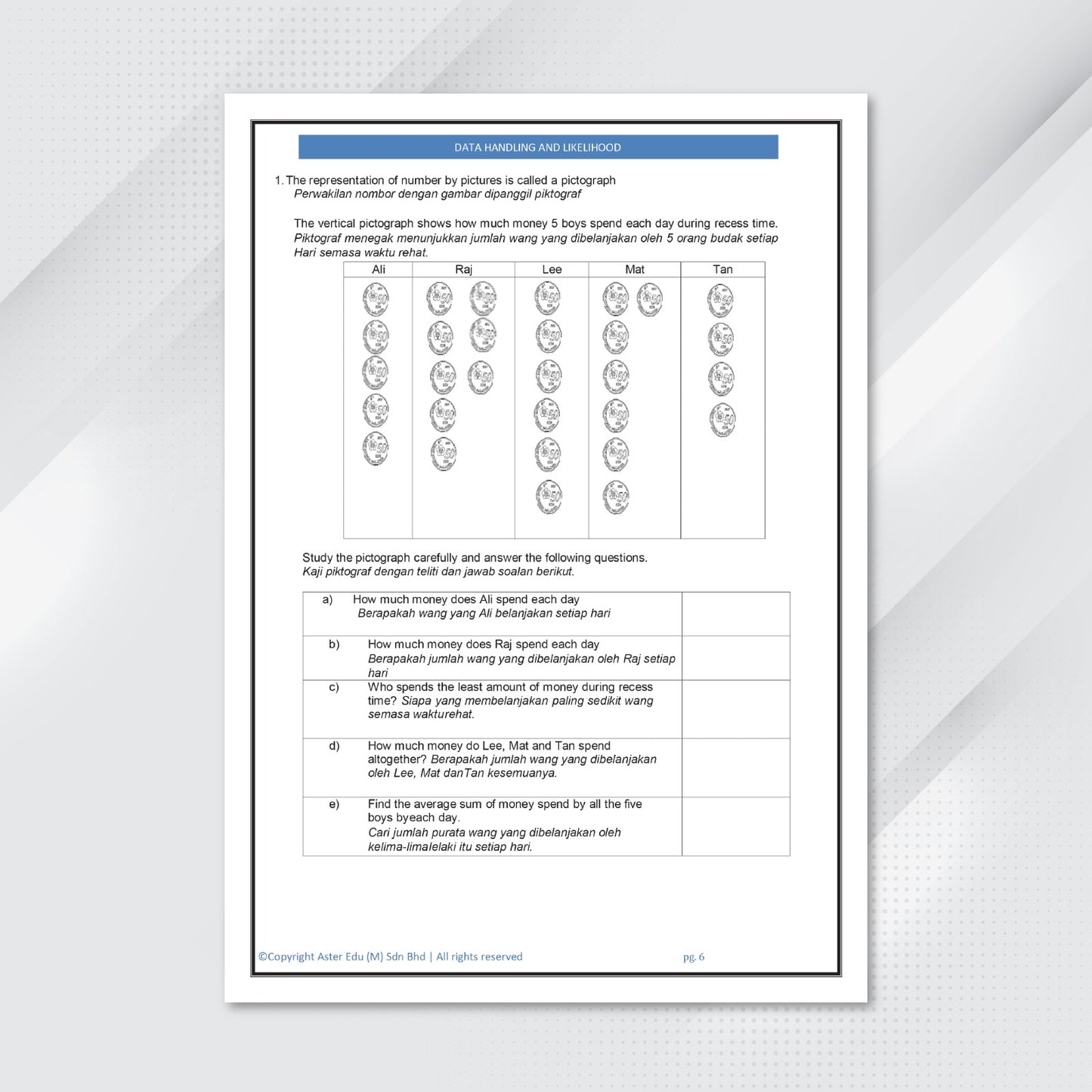 Aster Edu Buku Latihan Matematik Tahun 4,5,6 - Math Power Volume 8
