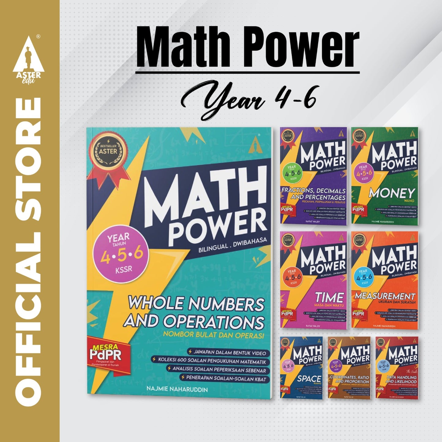 Aster Edu Buku Latihan Matematik Tahun 4,5,6 - Math Power Volume 8