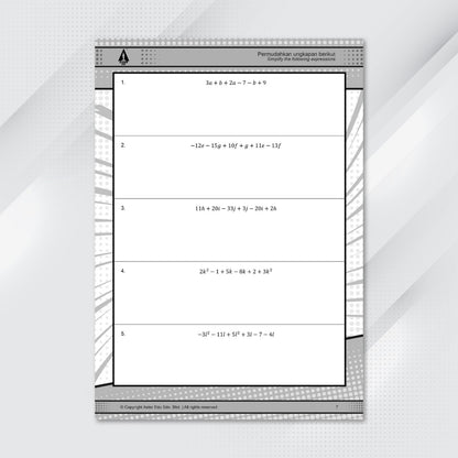 Aster Edu Buku Latihan Matematik Tingkatan 1,2,3,4,5 - Supermath Algebra