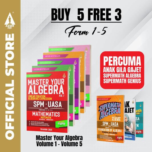 Kombo Buku Matematik Tingkatan 1,2,3,4&5 [Buy 5 Free 3]