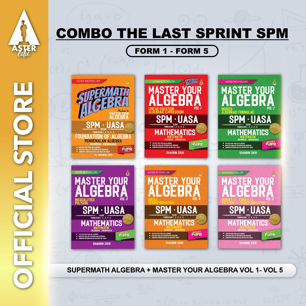Kombo Buku Matematik Tingkatan 1,2,3,4&5 [Buy 5 Free 3]